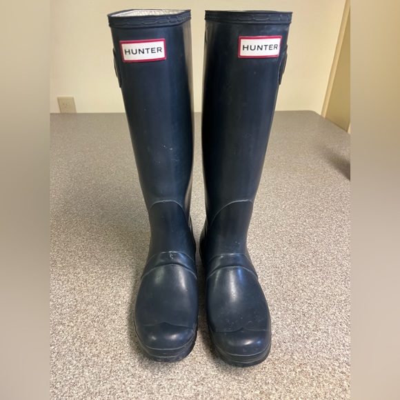 Ladies Navy Hunter Tall Boots - Picture 3 of 5